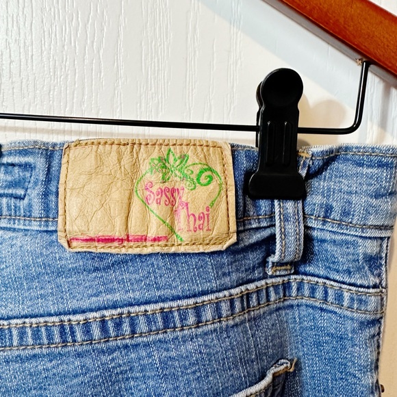 Sassy Thai Embellished Jeans with Ribbon & Beads - Picture 5 of 5